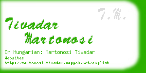 tivadar martonosi business card